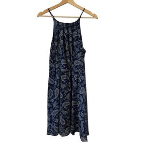 Francesca's‎ Blue Rain Maxi Dress Size Large Boho Sleeveless